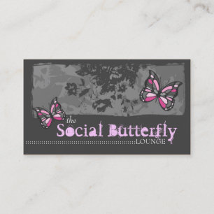 311 SOCIALE BUTTERFLY PINK VISITEKAARTJE