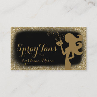 311 Spray Tan Girl Gold Glitter Black Visitekaartje