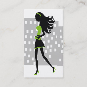 311-Stylish City Girl Lime Green Visitekaartje