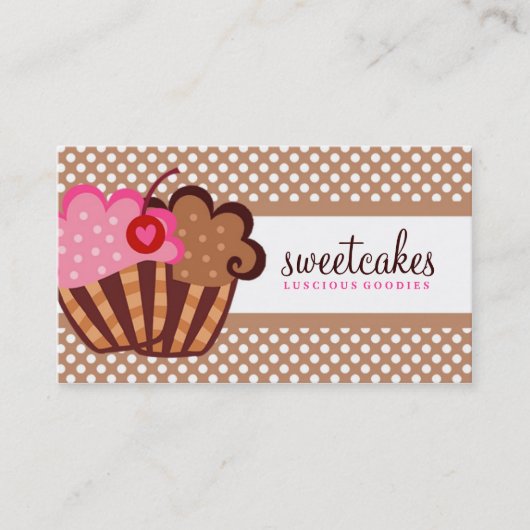 311 Sweet Cakes Cupcake Brown Visitekaartje (Voorkant)