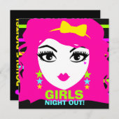 311 Sweet Neon Punk Invite Kaart (Voorkant / Achterkant)