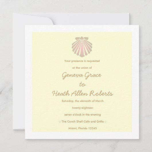 311-Sweet Shell Ecru Invitation (Devant)