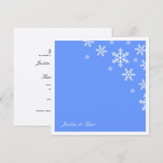 311-Sweet Snowflake Light Blue Metallic Kaart (Voorkant / Achterkant)