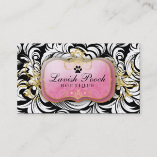 311-The Lavish Pooch | Witte bladeren Visitekaartje