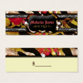 311 Tigress Zebra Roos Prijs Labels Mini Visitekaartjes (Voorkant /achterkant)