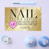 311 Tres Chic Damask Nail Tech Diamond HeartFlyer Flyer (Enkel)