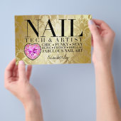 311 Tres Chic Damask Nail Tech Diamond HeartFlyer Flyer (Hand)