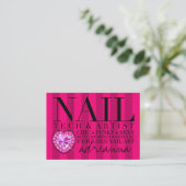 311 Tres Roze stripes Nail Tech Visitekaartje (Staand voorkant)