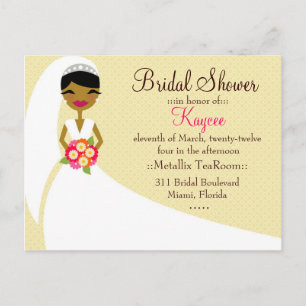 311-UPDO KAYCEE BRIDE AFRICAN AMERICAN UITNODIGING BRIEFKAART