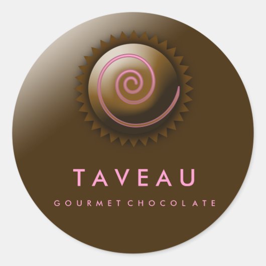 311-Upscale Gourmet Chocolate Ronde Sticker (Voorkant)