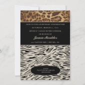 311-Verfijnd Oerwoud Zebra Monogram Kaart (Achterkant)