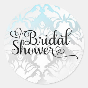 311 Vrijgezellenfeest Aqua Metallic Damask Ronde Sticker