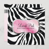 311 Weelderig Roze Schotel Zebra Cadeaubon (Voorkant / Achterkant)