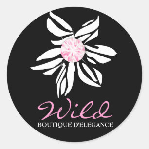 311 Wild Zebra Flower Zwart Sticker