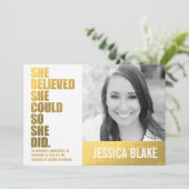 311 Ze dacht dat ze het kon, dus ze deed Afstudere Aankondiging (Staand voorkant)