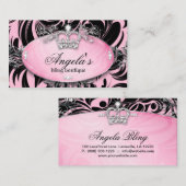 311 Zebra Carte de visite Bijoux Couronne rose (Devant / Derrière)