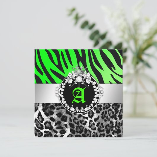 311-Zebra-LeoTique Diamonds n' Kisses Sweet 16 Kaart (Staand voorkant)