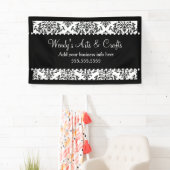 311 Zwarte en witte Damasbanner Spandoek (Insitu)