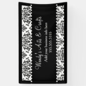 311 Zwarte en witte Damasbanner Spandoek (Verticaal)