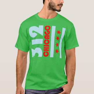 312 Chicago Flag Illinois Chi Town T-shirt