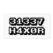 31337 H4X0R ETIKET (Voorkant)
