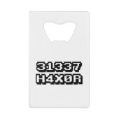 31337 H4X0R KREDIETKAART FLESSENOPENER (Voorkant)