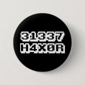 31337 H4X0R RONDE BUTTON 5,7 CM (Voorkant)