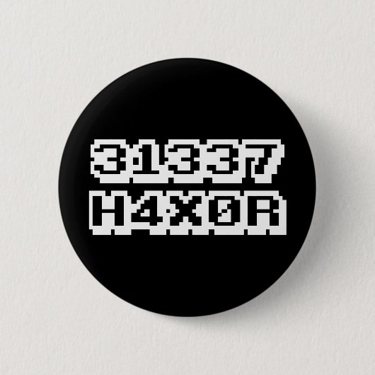 31337 H4X0R RONDE BUTTON 5,7 CM (Voorkant)