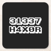 31337 H4X0R VIERKANTE KARTONNEN ONDERZETTER (Voorkant)