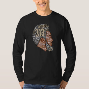 313 Gebiedscode Detroit Black Man Vaderdag T-shirt