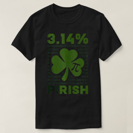 314 Pirish Wiskunde Docent Irish Funny St Patricks T-shirt (Design voorkant)