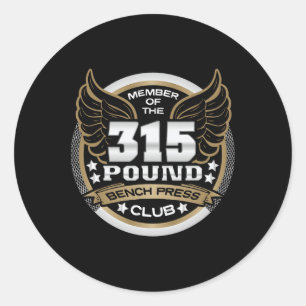 315 Pond Bankdrukken Club Voor Powerlifter Gewicht Ronde Sticker