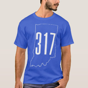 317 Netnummer Indianapolis Indiana Kaart T-shirt