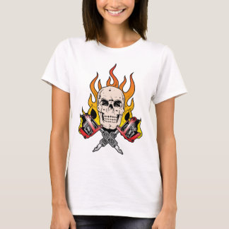 318 Vlammende schedel Tattoo T-shirt