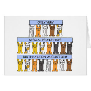 31 août Anniversaire Cute Cartoon Cats
