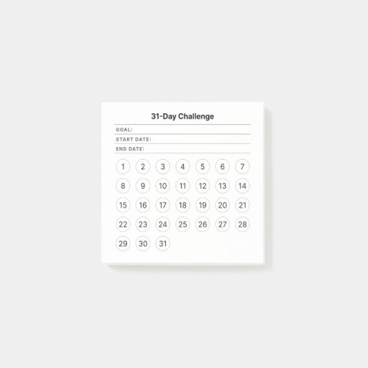 31-daagse challenge maandelijkse notities post-it® notes (Voorkant)