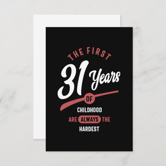 31 jaar oude bruistocht RSVP kaartje (Voorkant / Achterkant)