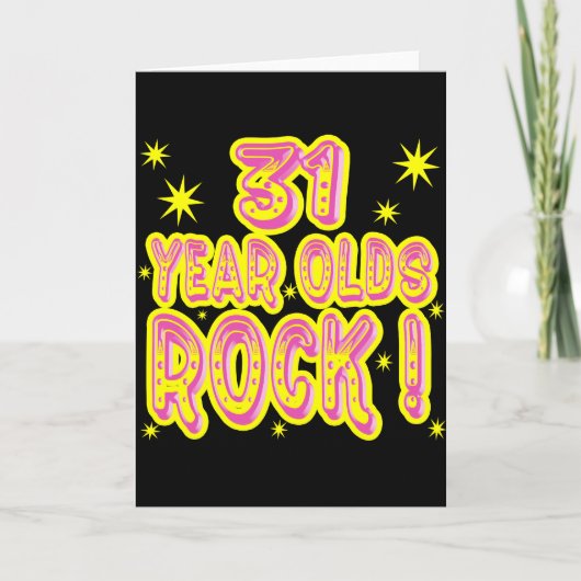 31 jaar oude rock! (Roze) Wenskaart Kaart (Voorkant)