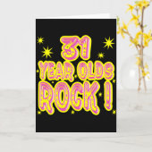 31 jaar oude rock! (Roze) Wenskaart Kaart (Gele Bloem)
