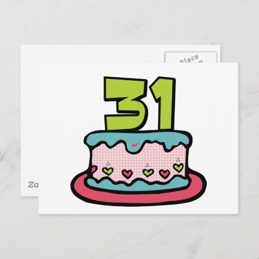 31-jarige verjaardagskaart briefkaart (Voorkant / Achterkant)