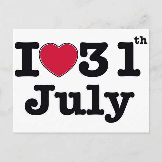 31 juli mijn verjaardag briefkaart (Voorkant)