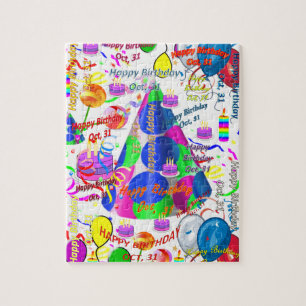31 oktober, Birthday Jigzaag Puzzle Legpuzzel