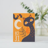 31 oktober Halloween Cat Briefkaart (Staand voorkant)