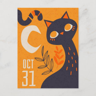 31 oktober Halloween Cat Briefkaart