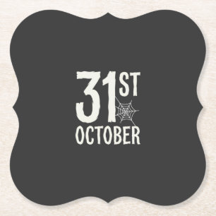 31 oktober Halloween Spinnenweb Design Kartonnen Onderzetters