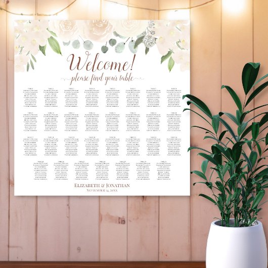 31 Tafel Bleek Rozen Bindende Zitkaart Poster