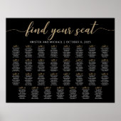 31 Tafels Vind uw Seat Black Zitkaarten Plan Poster (Voorkant)