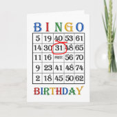 31e Anniversaire Carte Bingo (Devant)