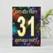31e anniversaire Fête Invitation Fireworks Bulles (Debout devant)
