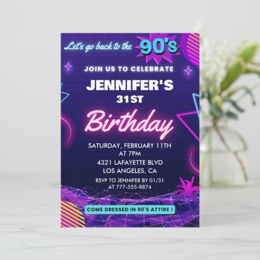 31e anniversaire invitation 90s thème Retro (Debout devant)